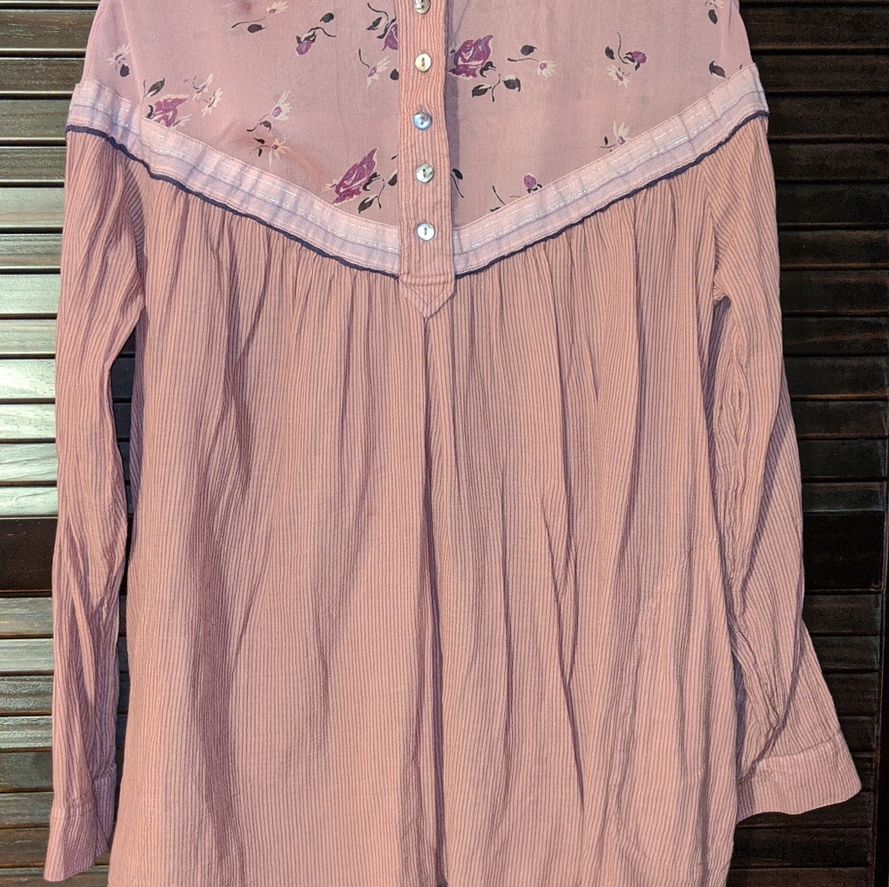 Pink floral Free People Tunic